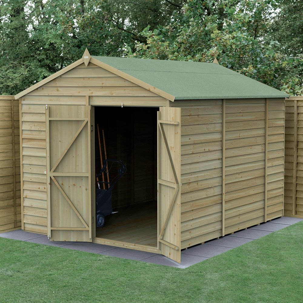 X Forest Overlap Apex Shed Windowless Pressure Treated Elbec