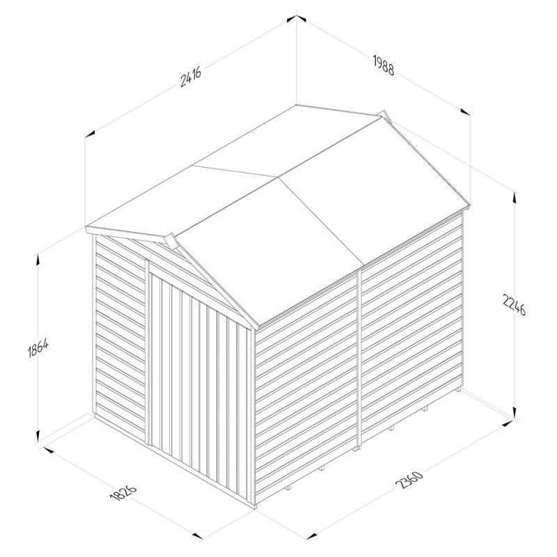 Forest X Apex Shed Windowless Elbec Garden Buildings