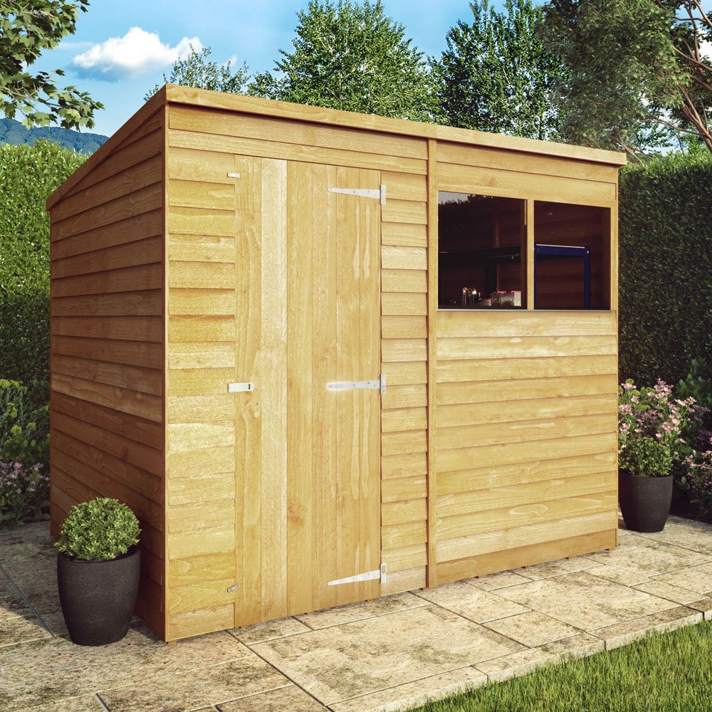 Mercia Overlap Pent Shed 6 X 8 (1.80m X 2.38m) - Elbec Garden Buildings