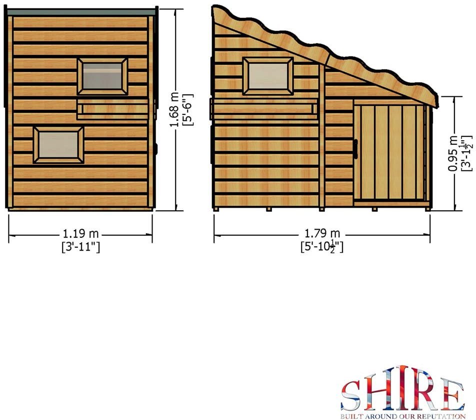 Shire Command Post Playhouse 6 X 4 (1.79m X 1.19m) - Elbec Garden Buildings