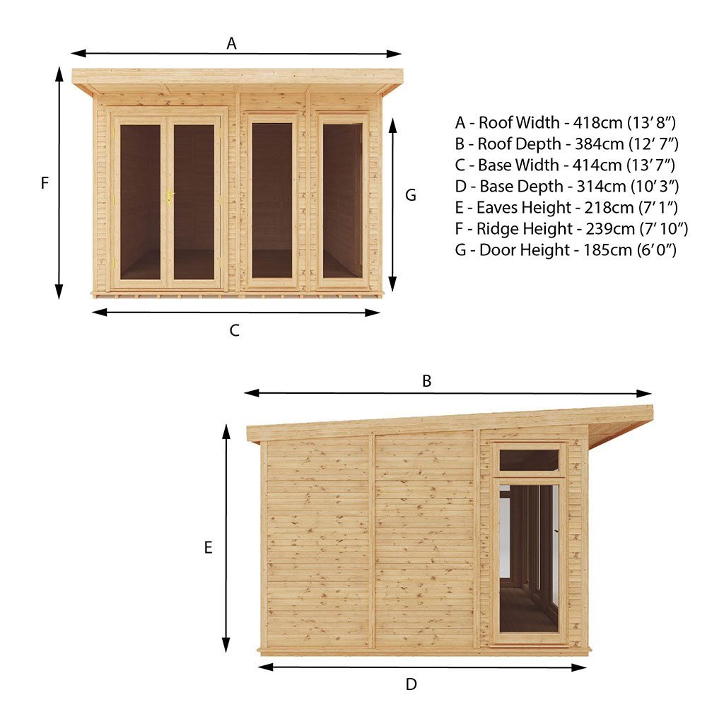 14 x 10 (4.10m x 3.10m) Mercia Insulated Garden Room - FREE ...