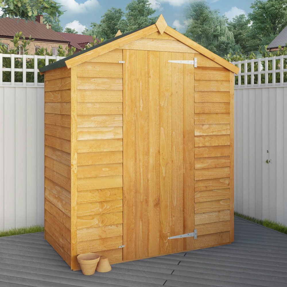 5x3 (1.60m x 0.859m) Mercia Overlap Apex Shed - Windowless - elbec ...