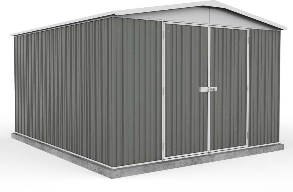 10 x 12 (3.00m x 3.66m) Mercia Absco Regent Metal Shed in Grey - elbec ...