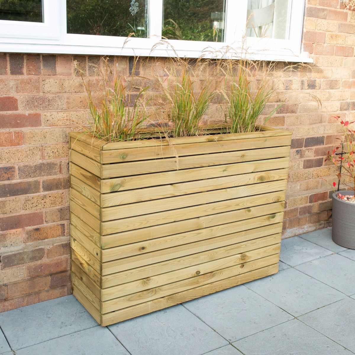 Forest Linear Planter - Tall - Pressure Treated - 3ft 11in - Elbec 