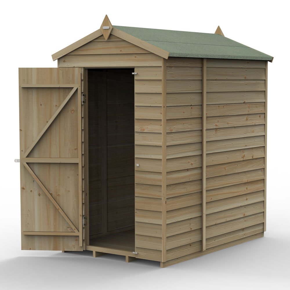 6 x 4 Forest Overlap Windowless Shed - Pressure Treated - elbec garden ...