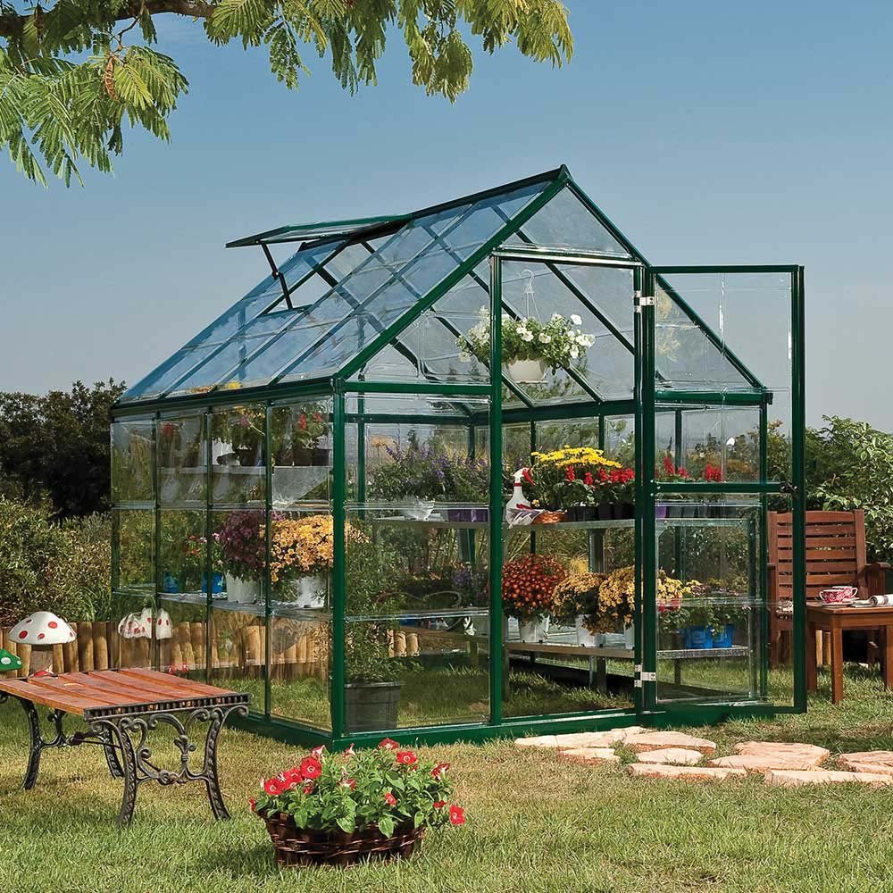 6 x 8 Palram Harmony Greenhouse - Green - elbec garden buildings