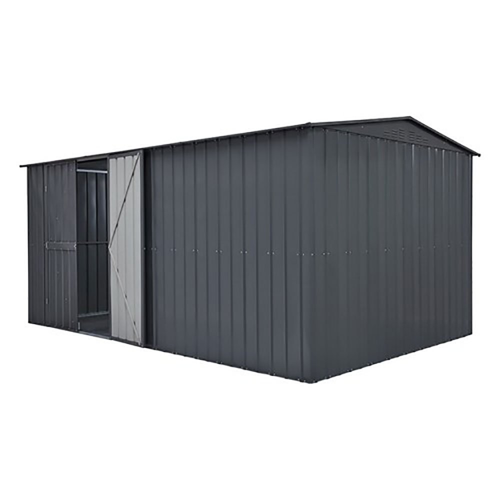 10 x 23 Lotus Metal Apex Workshop Shed in Anthracite Grey - elbec ...