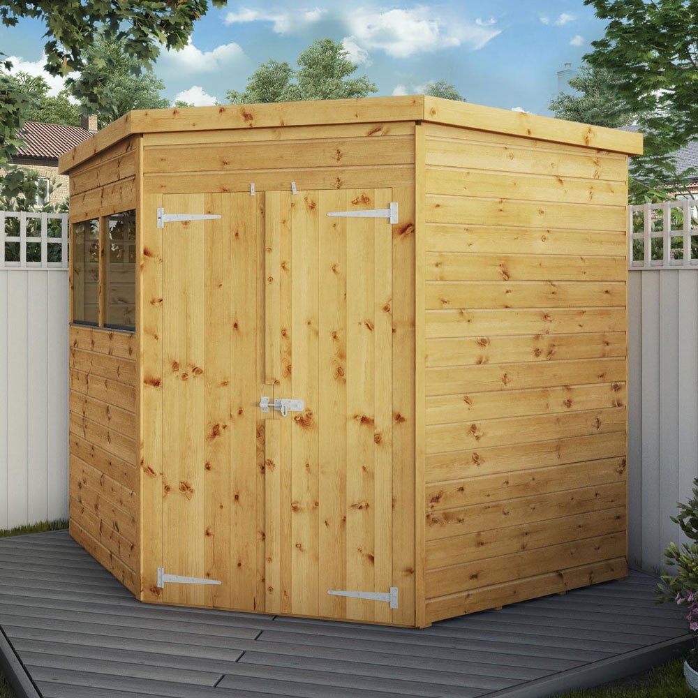 7x7 Mercia Shiplap Corner Shed - 15 Year Guarantee - Elbec Garden Buildings