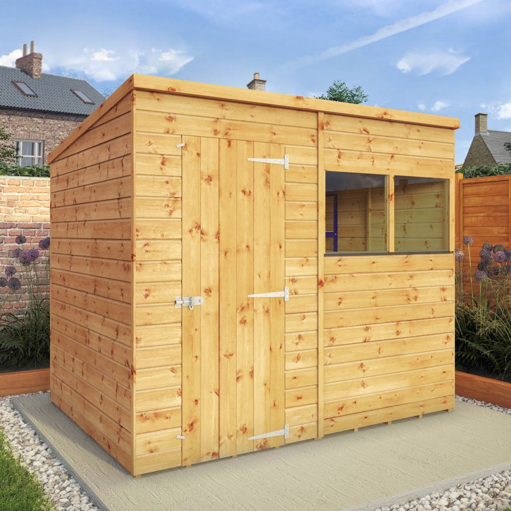 8x6 Mercia Shiplap Pent Shed - 10 Year Guarantee - Elbec Garden Buildings