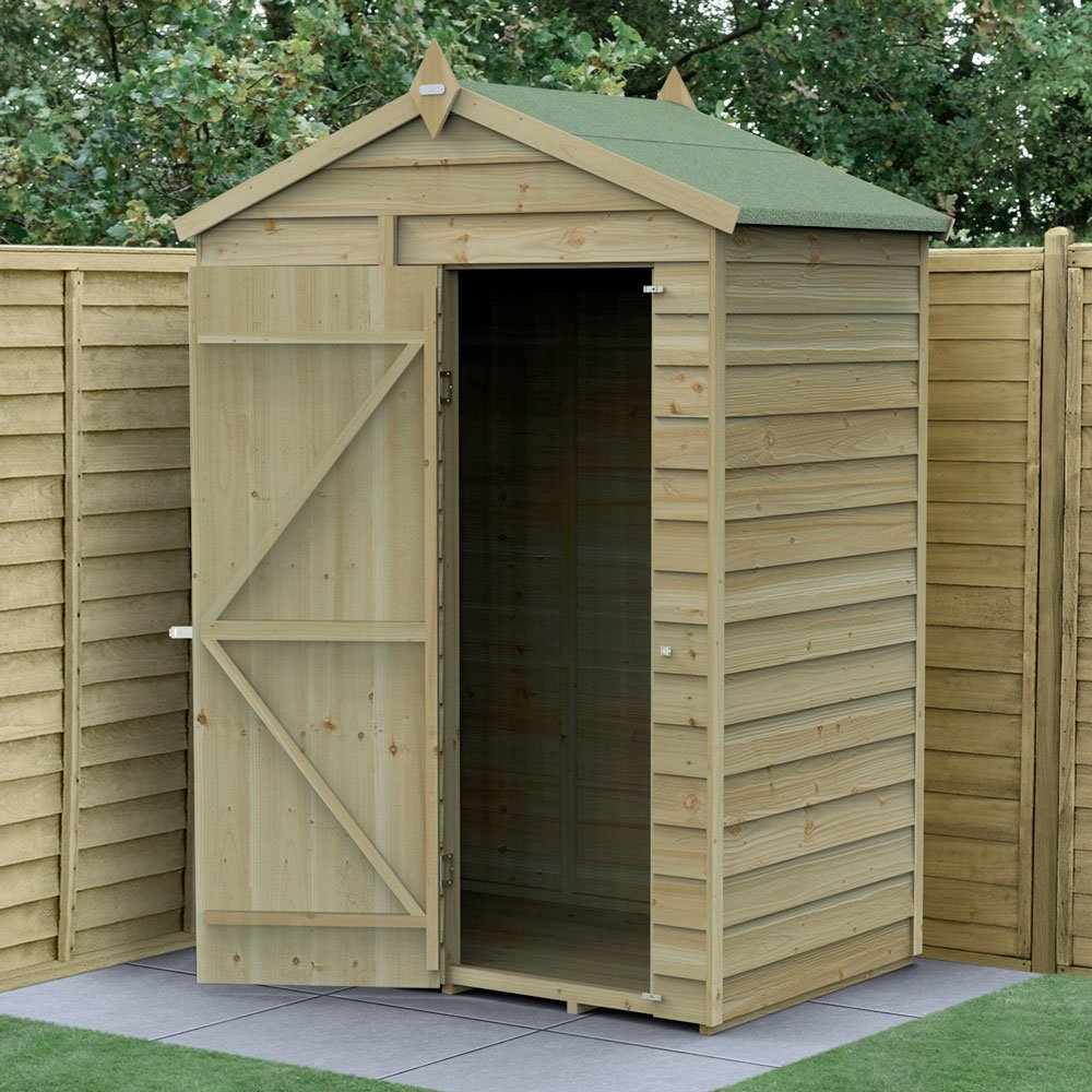 Forest 5x3 4Life Overlap Apex Shed Windowless - elbec garden buildings