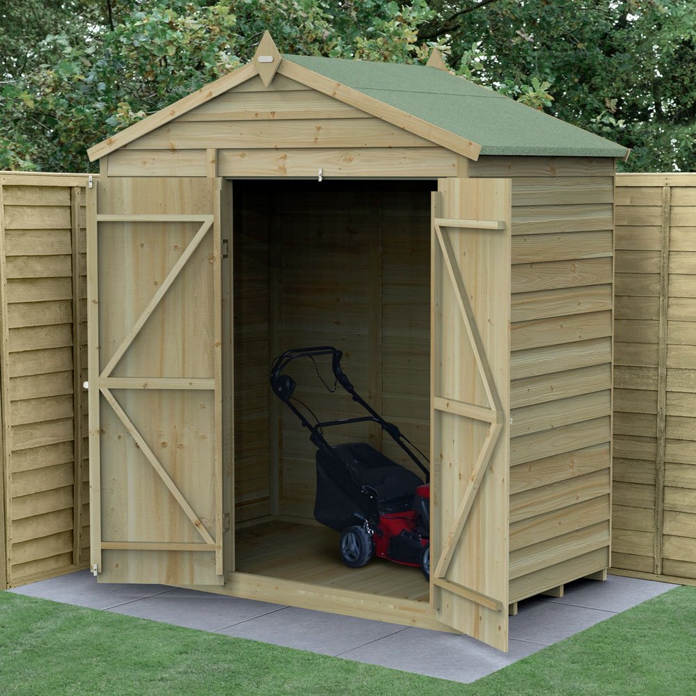 Forest 6x4 4Life Overlap Apex Shed No Windows - Elbec Garden Buildings