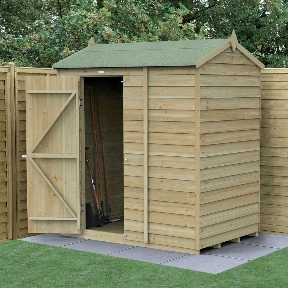 Forest 6x4 4life Reverse Apex Shed No Windows - Elbec Garden Buildings