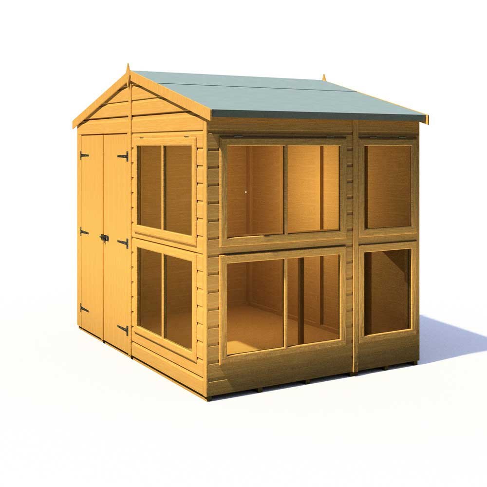 8 X 6 Shire Shiplap Apex Sun Hut Potting Shed - Elbec Garden Buildings