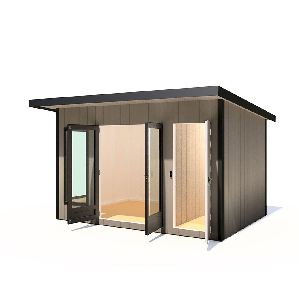 Shire 12x8 Cali Garden Office with Side Storage - elbec garden buildings