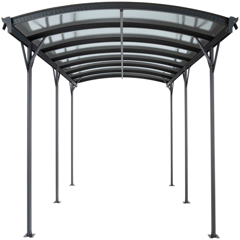 ngston 10x16 Aluminium Carport with Curved Roof - elbec garden buildings