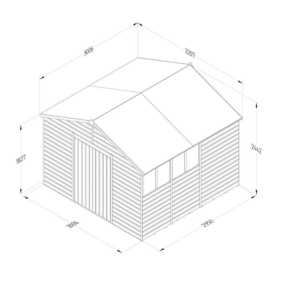 Forest Beckwood 10x10 Apex Shed - Elbec Garden Buildings