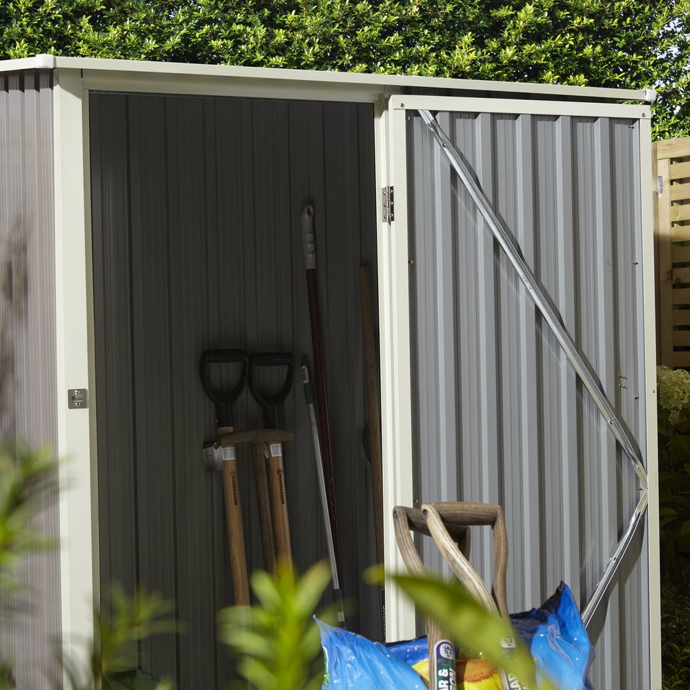 Trentvale 5x3 Metal Pent Shed L/Grey - Elbec Garden Buildings