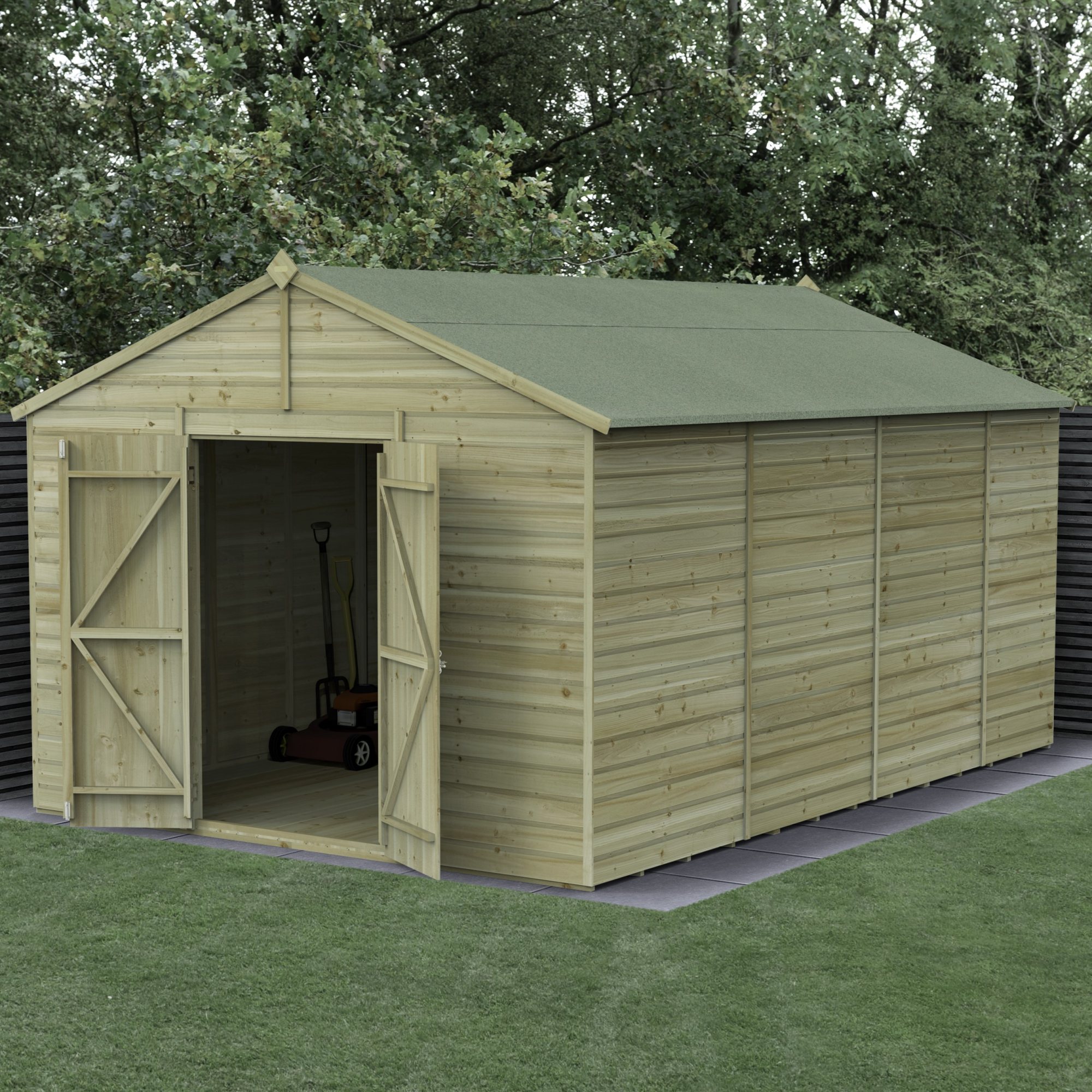 Forest 10x15 Apex Shed Windowless - Elbec Garden Buildings