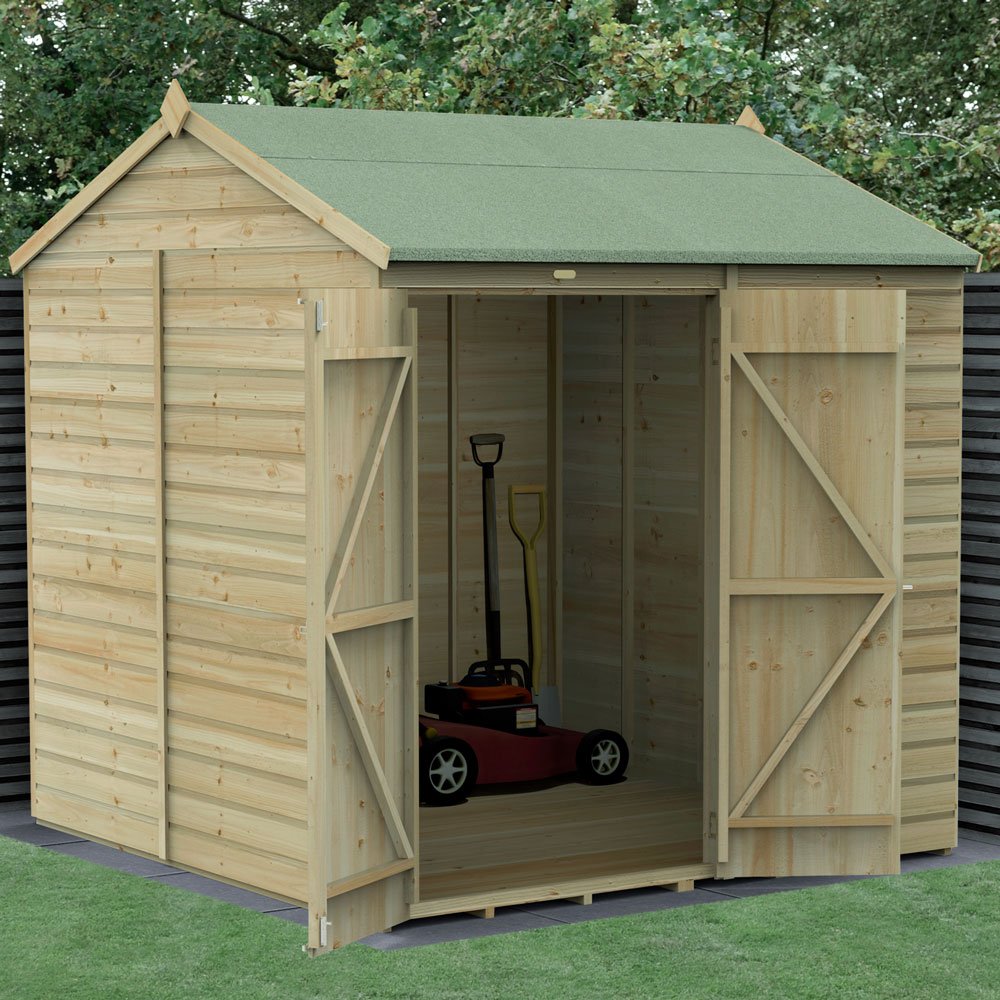 7x7 Forest Beckwood Reverse Apex Shed Windowless - elbec garden buildings