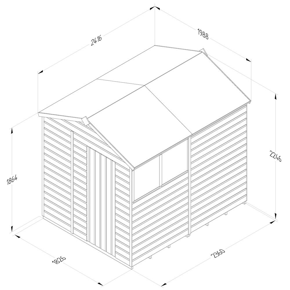 8x6 Forest Beckwood Apex Shed - elbec garden buildings