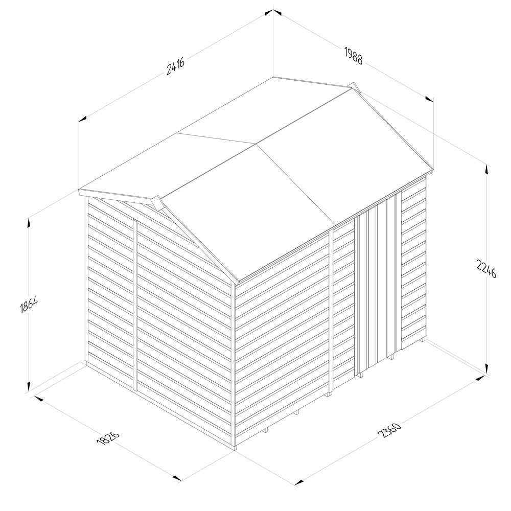 8x6 Forest Beckwood Reverse Apex Shed - elbec garden buildings