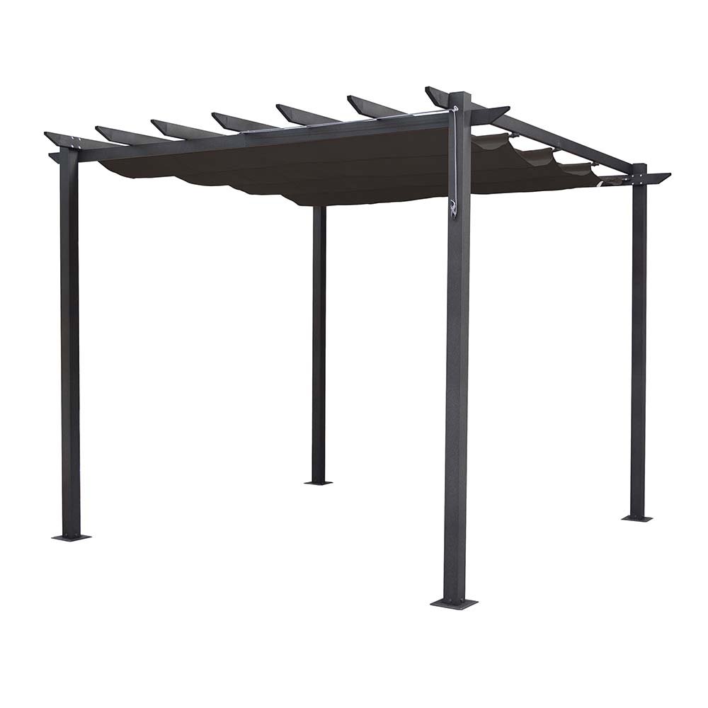 Rowlinson Latina Metal Pergola in Grey 3m x 3m - elbec garden buildings