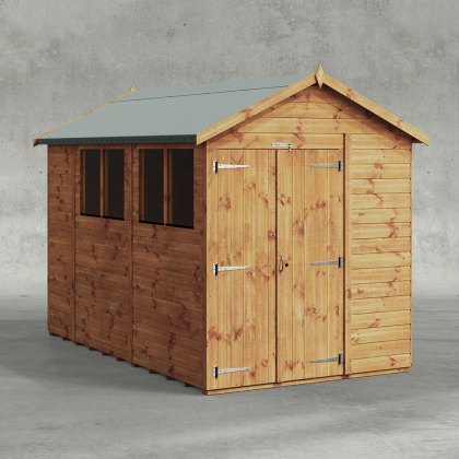 10 x 6 Powersheds Tongue & Groove Apex Wooden Shed With Double Doors 10 x 6 Powersheds Tongue & Groove Apex Wooden Shed With Double Doors