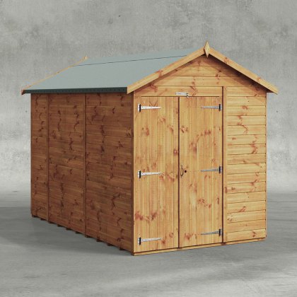 10 x 6 Powersheds Tongue & Groove Windowless Apex Wooden Shed With Double Doors 10 x 6 Powersheds Tongue & Groove Windowless Apex Wooden Shed With Double Doors