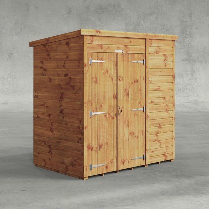 6 x 4 Powersheds Tongue & Groove Windowless Pent Wooden Shed With Double Doors 6 x 4 Powersheds Tongue & Groove Windowless Pent Wooden Shed With Double Doors