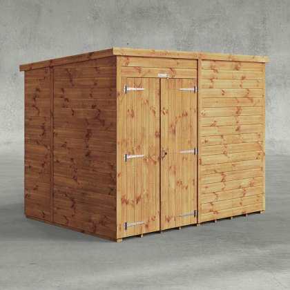 8 x 6 Powersheds Tongue & Groove Windowless Pent Wooden Shed With Double Doors 8 x 6 Powersheds Tongue & Groove Windowless Pent Wooden Shed With Double Doors