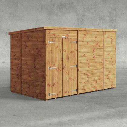 10 x 6 Powersheds Tongue & Groove Windowless Pent Wooden Shed With Double Doors 10 x 6 Powersheds Tongue & Groove Windowless Pent Wooden Shed With Double Doors