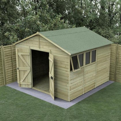 10 x 10 Forest Timberdale 25yr Guarantee Tongue & Groove Pressure Treated Double Door Apex Shed 10 x 10 Forest Timberdale 25yr Guarantee Tongue & Groove Pressure Treated Double Door Apex Shed