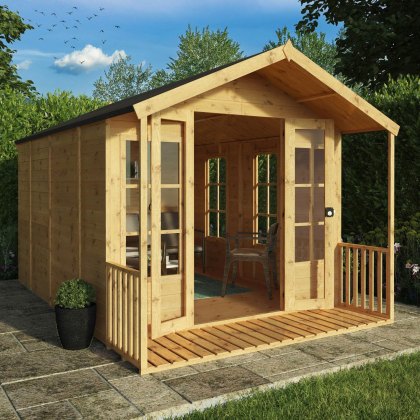 8 x 12 (2.38m x 3.62m) Mercia Premium Traditional Summerhouse with Veranda