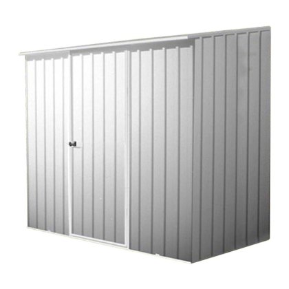 7 x 5 (2.26m x 1.52m) Mercia Absco Space Saver Metal Shed in Zinc