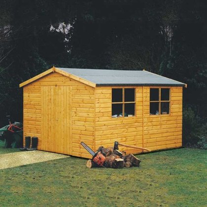 14 x 8 (4.33m x 2.39m) Shire Bison Professional Apex Shed