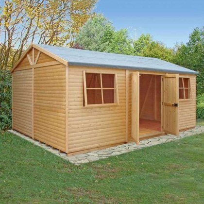 12 x 18 (3.73m x 5.39m) Shire Mammoth Professional Apex Shed