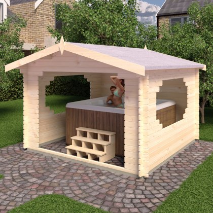 11G x 11 (3.25m x 3.25m) Shire Bere Log Cabin (28mm Logs)