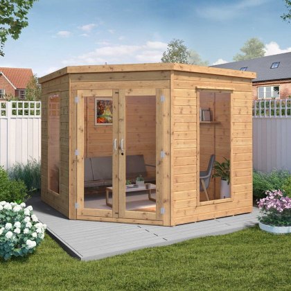 8 x 8 (2.45m x 2.45m) Mercia Premier Corner Summerhouse 8 x 8 (2.45m x 2.45m) Mercia Premier Corner Summerhouse