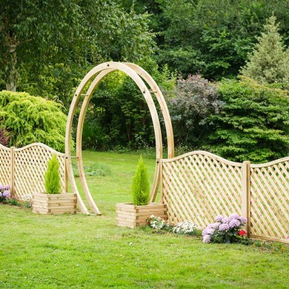 2.46m x 0.27m Grange Free Standing Flower Circle Wooden Garden Arch