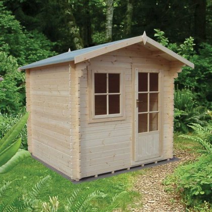 8G x 12 (2.39m x 3.59m) Shire Norwood Log Cabin (28mm Logs)