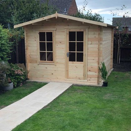 10G x 8 (2.99m x 2.39m) Shire Bucknells Log Cabin (28mm logs)