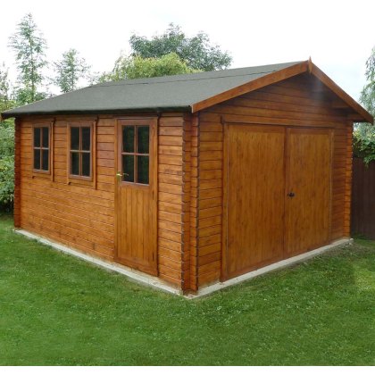 14G x 15 (4.19m x 4.49m) Shire Bradenham Log Cabin (34mm Logs)