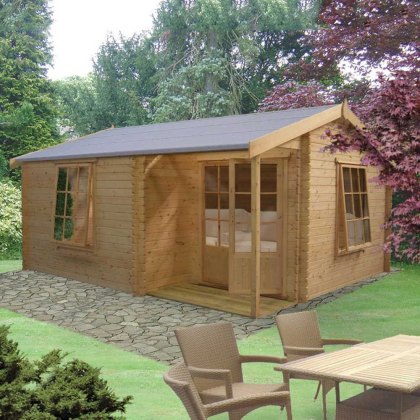 Shire Ringwood Log Cabin 12G x 18 (3.59m x 5.34m) - 28mm Logs - elbec ...