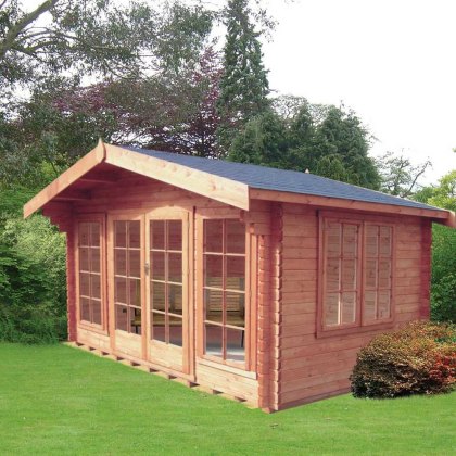 14G x 12 (4.19m x 3.59m) Shire Argyll Log Cabin (28mm to 70mm Logs)