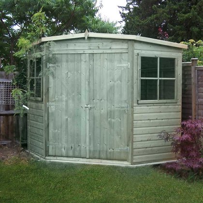 7 x 7 (2.05m x 2.05m) Shire Corner Shed - Pressure Treated