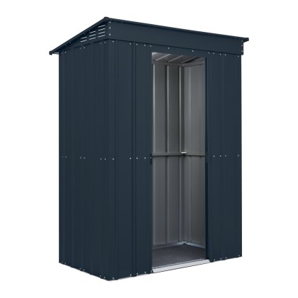 5 x 3 Globel Pent Metal Shed in Grey 5 x 3 Globel Pent Metal Shed in Grey
