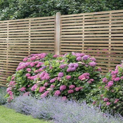 6ft High (1800mm) Forest Contemporary Slatted Fence Panel - Pressure Treated