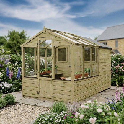 10 x 6 (3.03m x 1.97m) Mercia Greenhouse and Shed Combi 10 x 6 (3.03m x 1.97m) Mercia Greenhouse and Shed Combi