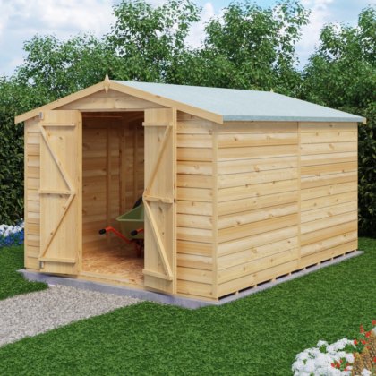 10 x 8 (2.99m x 2.39m) Shire Value Overlap Apex Shed - No Windows