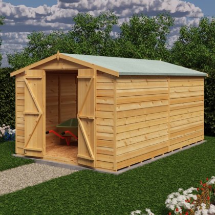 12 x 8 Shire Value Overlap Apex Garden Shed - No Windows